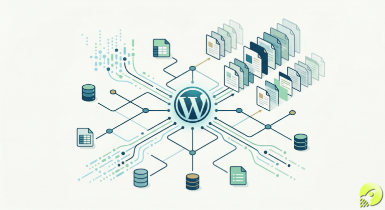 PageForge programmatic SEO WordPress plugin interface concept showing automated bulk page creation
