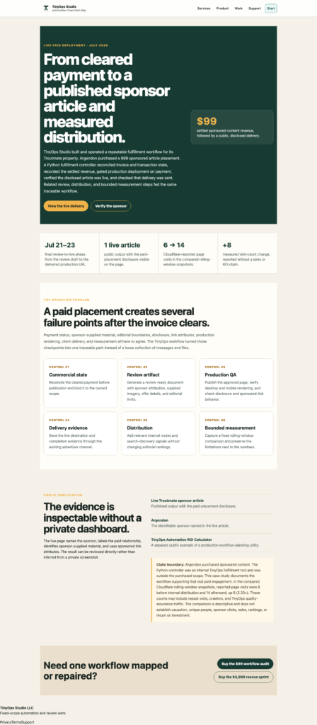 Paid Sponsor Fulfillment Workflow